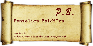 Pantelics Balázs névjegykártya